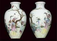 18th century A pair of famille rose wall vases